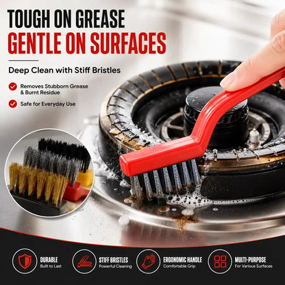 Kitchen Cleaning Brush – Pack Of 3 – Heavy-Duty Gas Stove & Burner Cleaner