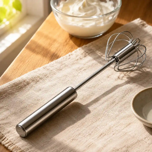 Stainless Steel Push-Down – Manual Rotary Hand Mixer For Coffee, Baking And Cooking